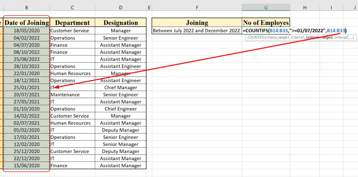 How To Count Cells With Date Range In Excel Usama Babar 9732